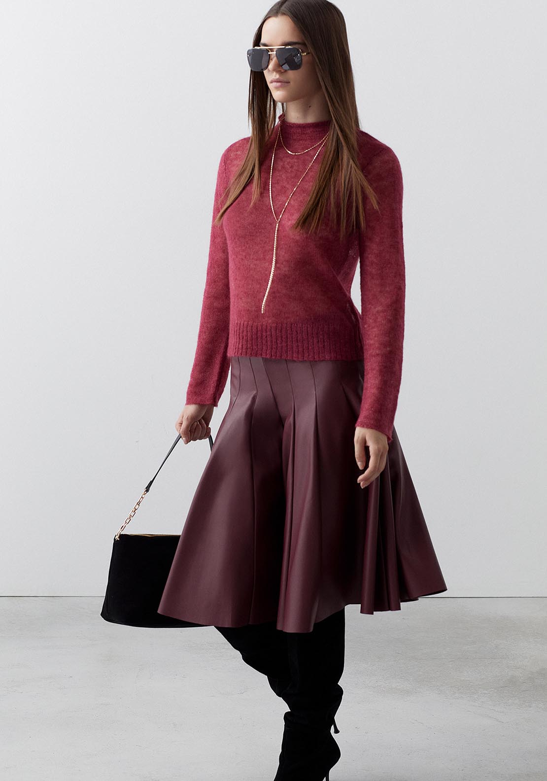 Sfera Marsala flared skirt - Maroon 4 Shaws Department Stores