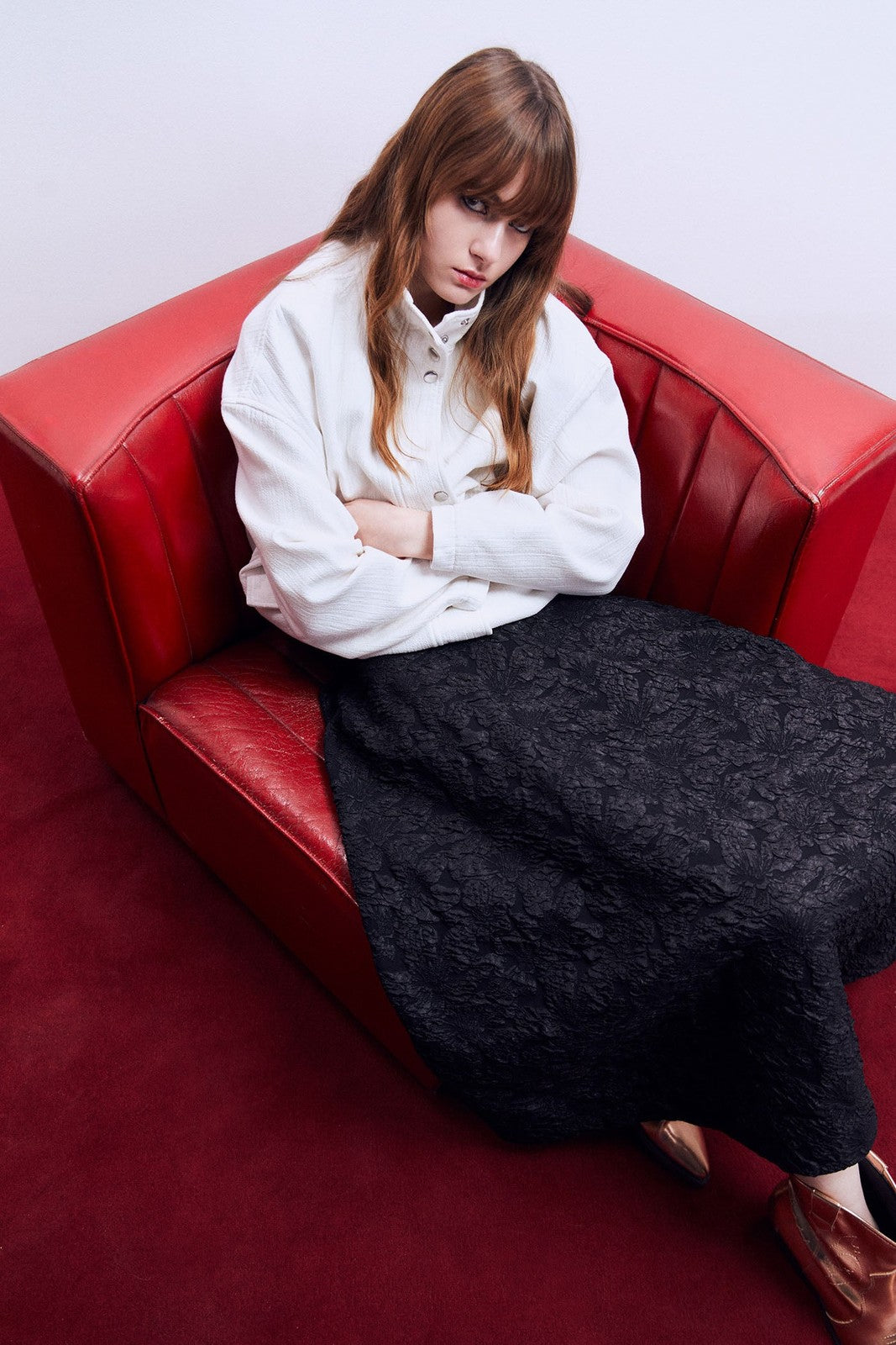 Sfera Flared jacquard skirt - Black 7 Shaws Department Stores