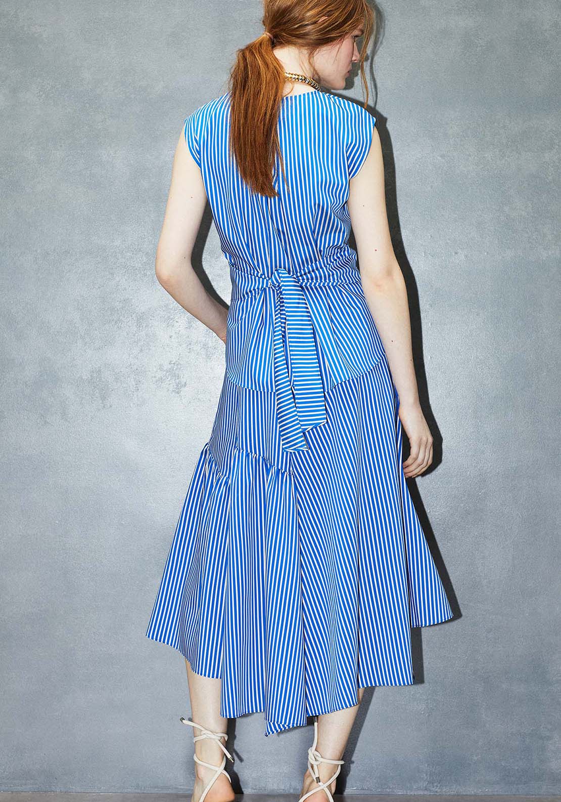 Sfera Stripes Asymmetrical Skirt - Blue 2 Shaws Department Stores