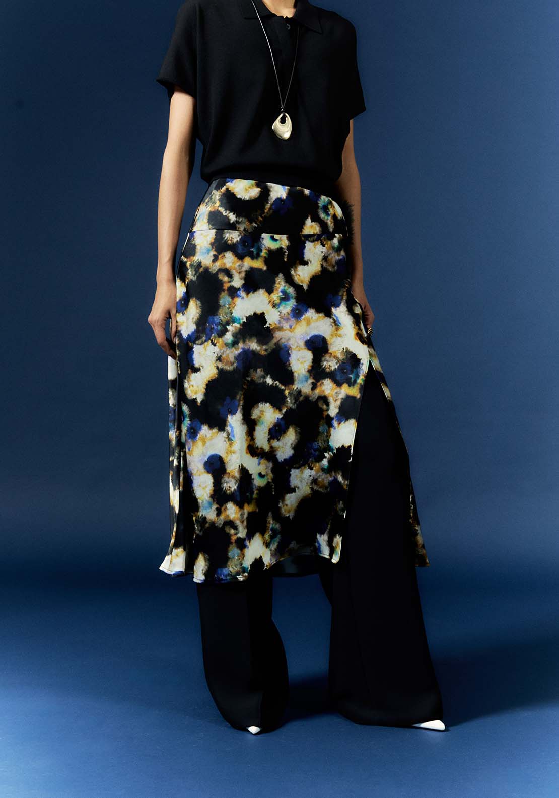 Printed Camisole Skirt - Blue