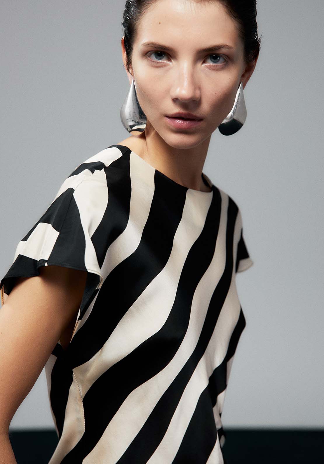 Sfera Striped Top - Black 1 Shaws Department Stores