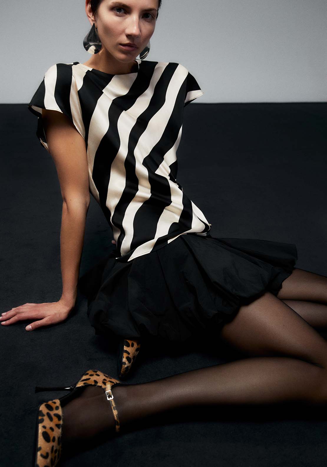 Sfera Striped Top - Black 5 Shaws Department Stores