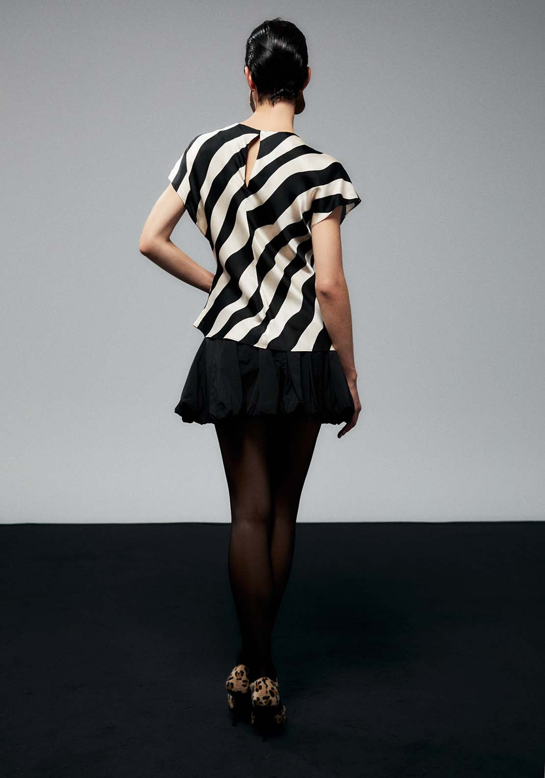 Sfera Striped Top - Black 3 Shaws Department Stores