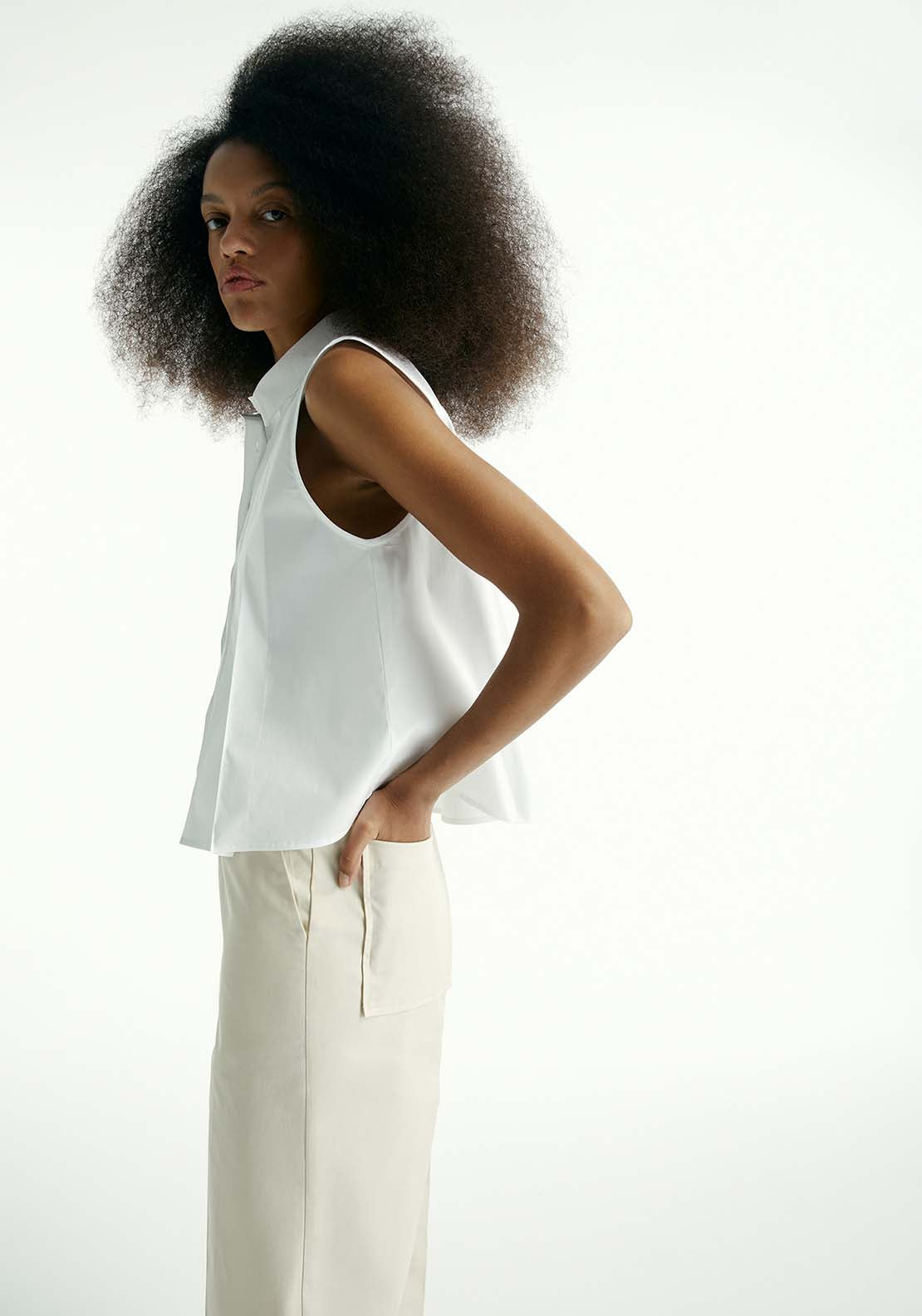 Sfera Sleeveless Shirt - White 4 Shaws Department Stores
