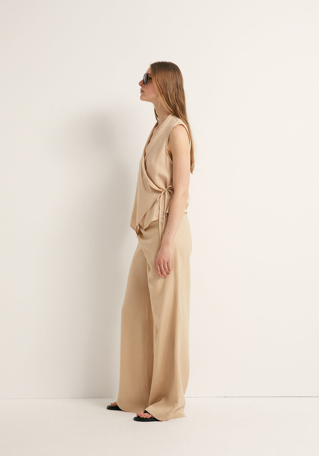 Tie Detail Top - Beige