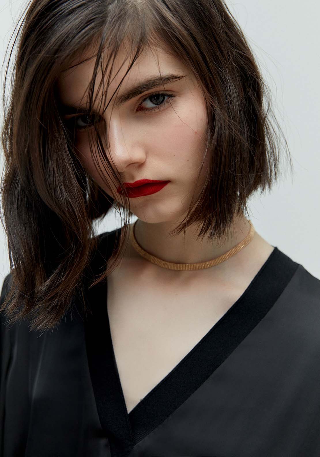 Sfera Contrast neckline top - Black 5 Shaws Department Stores