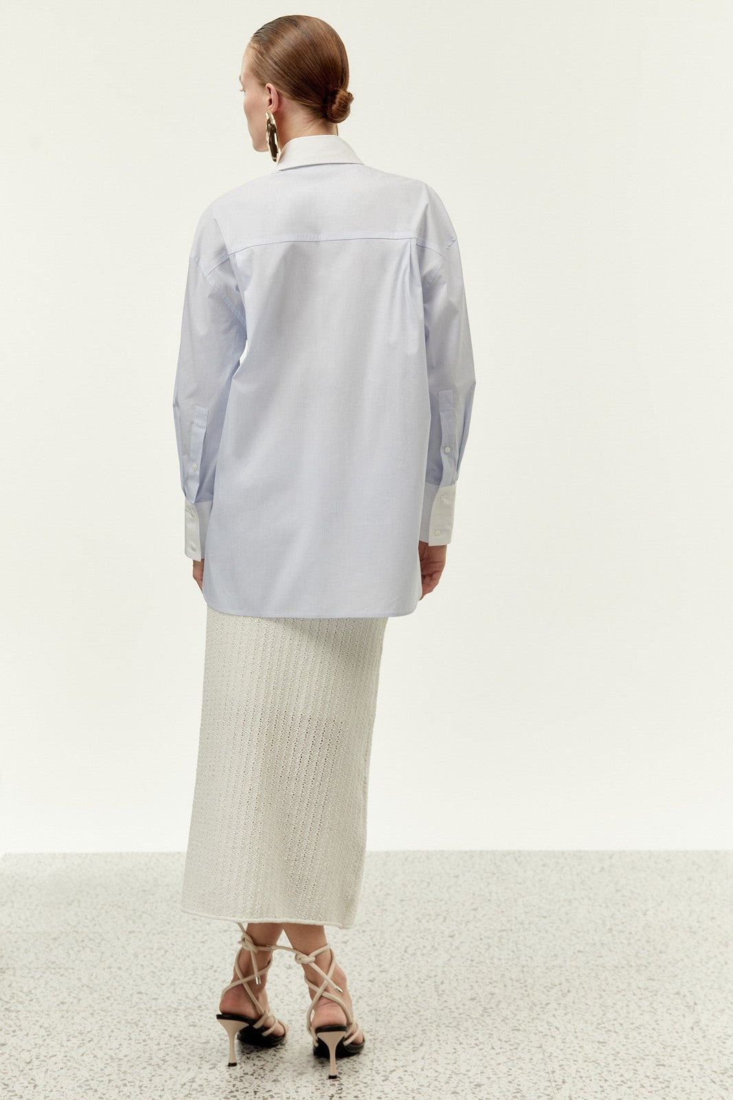 Sfera Stripes pointed-collar shirt - Light Blue 5 Shaws Department Stores