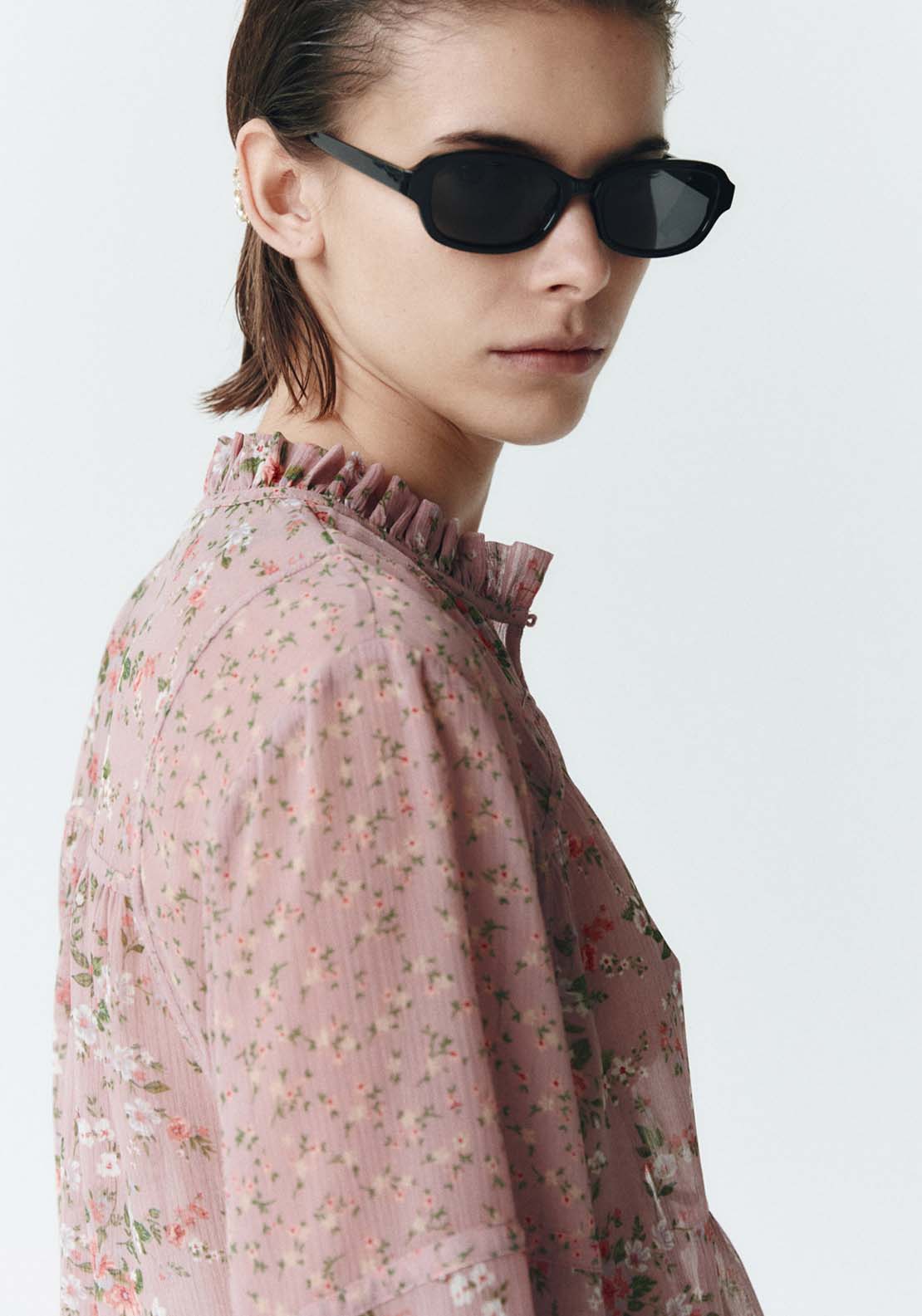 Sfera Long Sleeve Flower Print Blouse - Print Pink 6 Shaws Department Stores