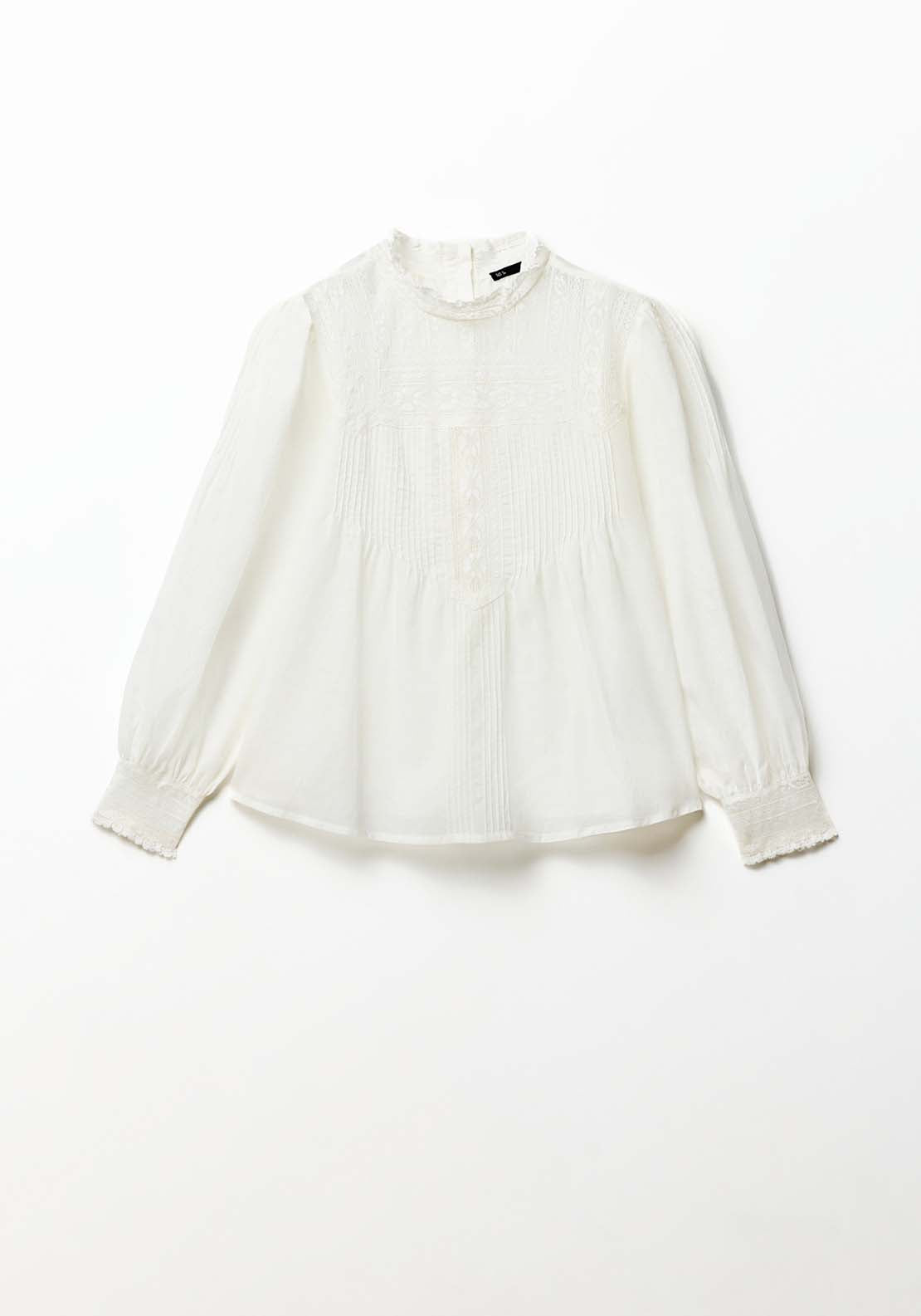 Sfera Romantic pintuck top - White 11 Shaws Department Stores