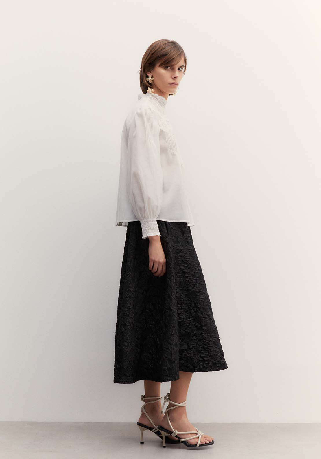 Sfera Romantic pintuck top - White 3 Shaws Department Stores