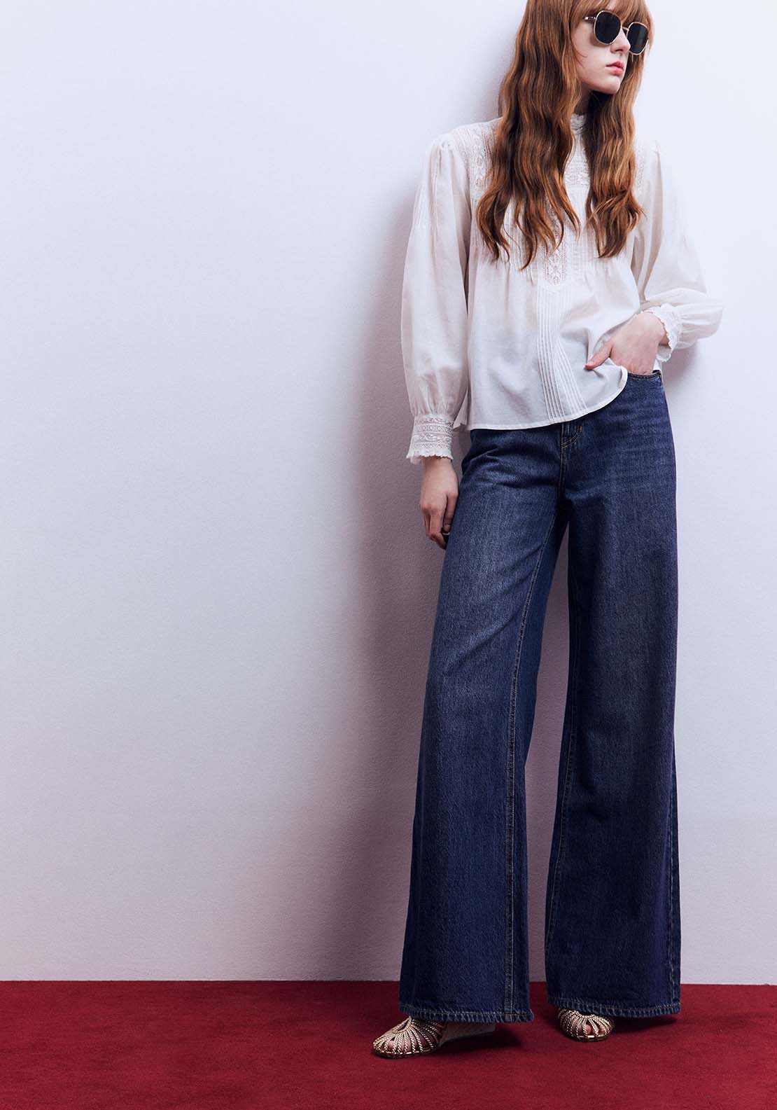Sfera Romantic pintuck top - White 9 Shaws Department Stores