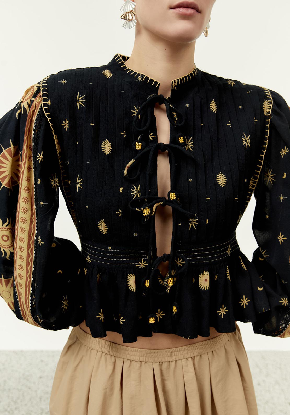 Sfera Embroidered overshirt - Print Green 3 Shaws Department Stores