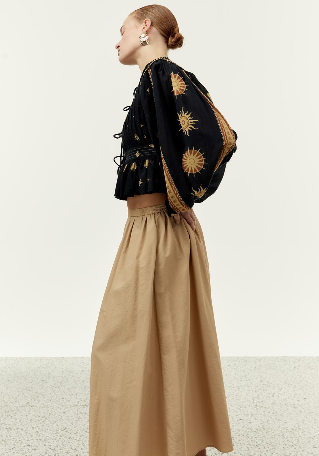 Sfera Embroidered overshirt - Print Green 4 Shaws Department Stores