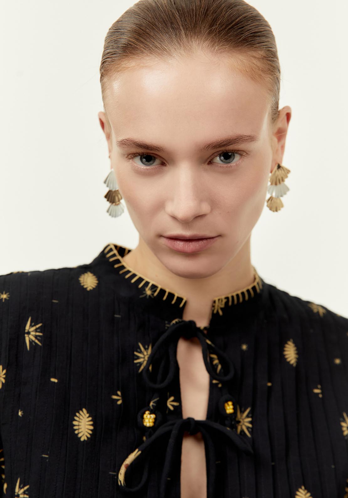 Sfera Embroidered overshirt - Print Green 5 Shaws Department Stores