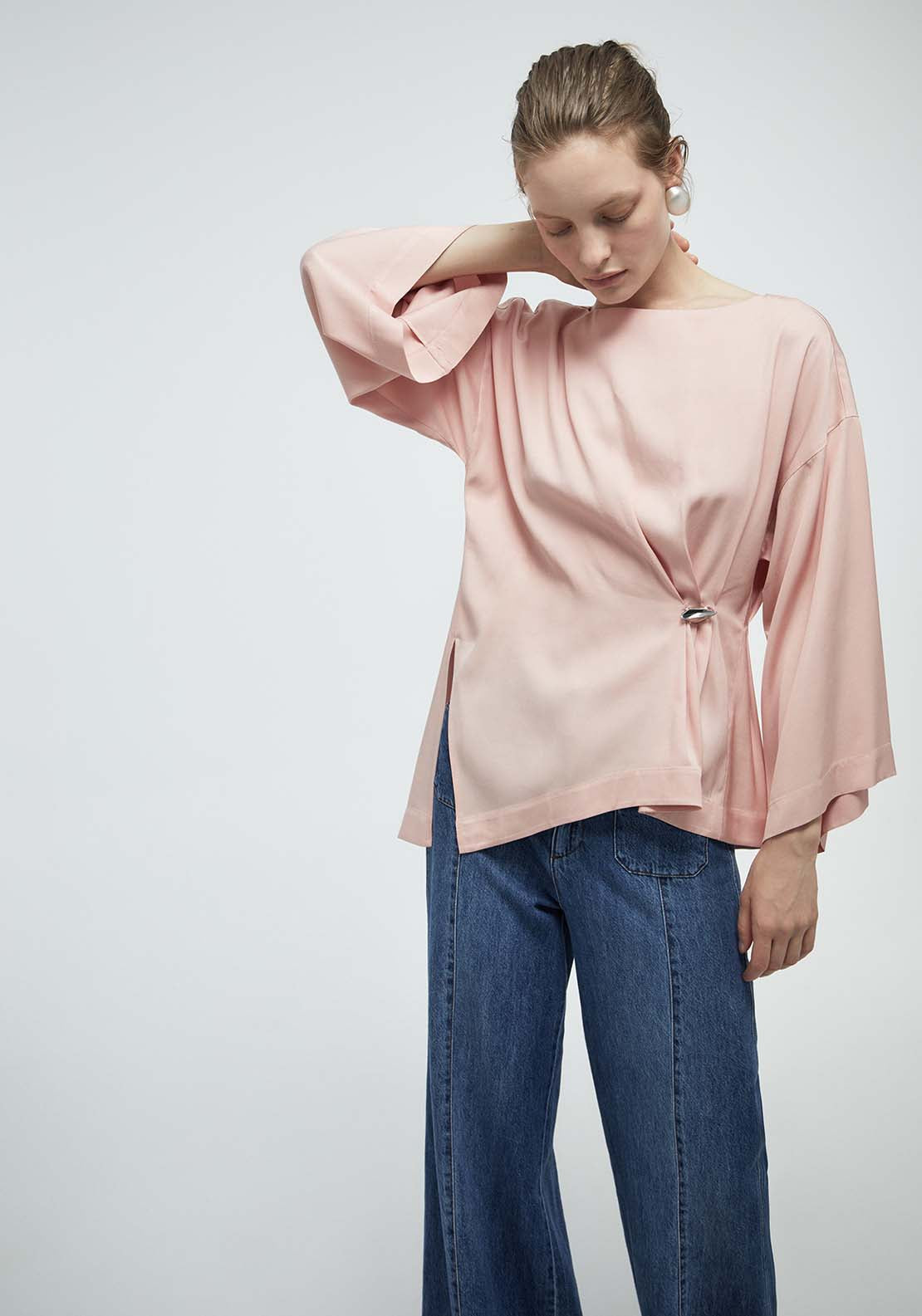 Metallic Adornment Top - Pink