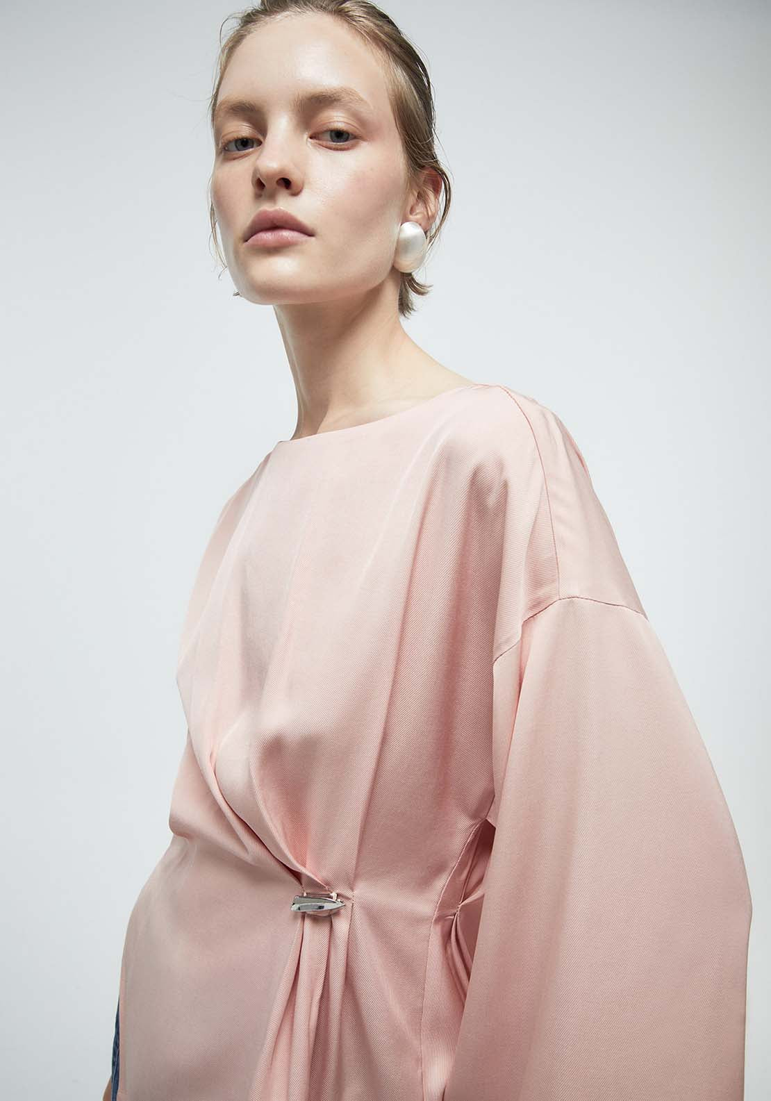 Metallic Adornment Top - Pink