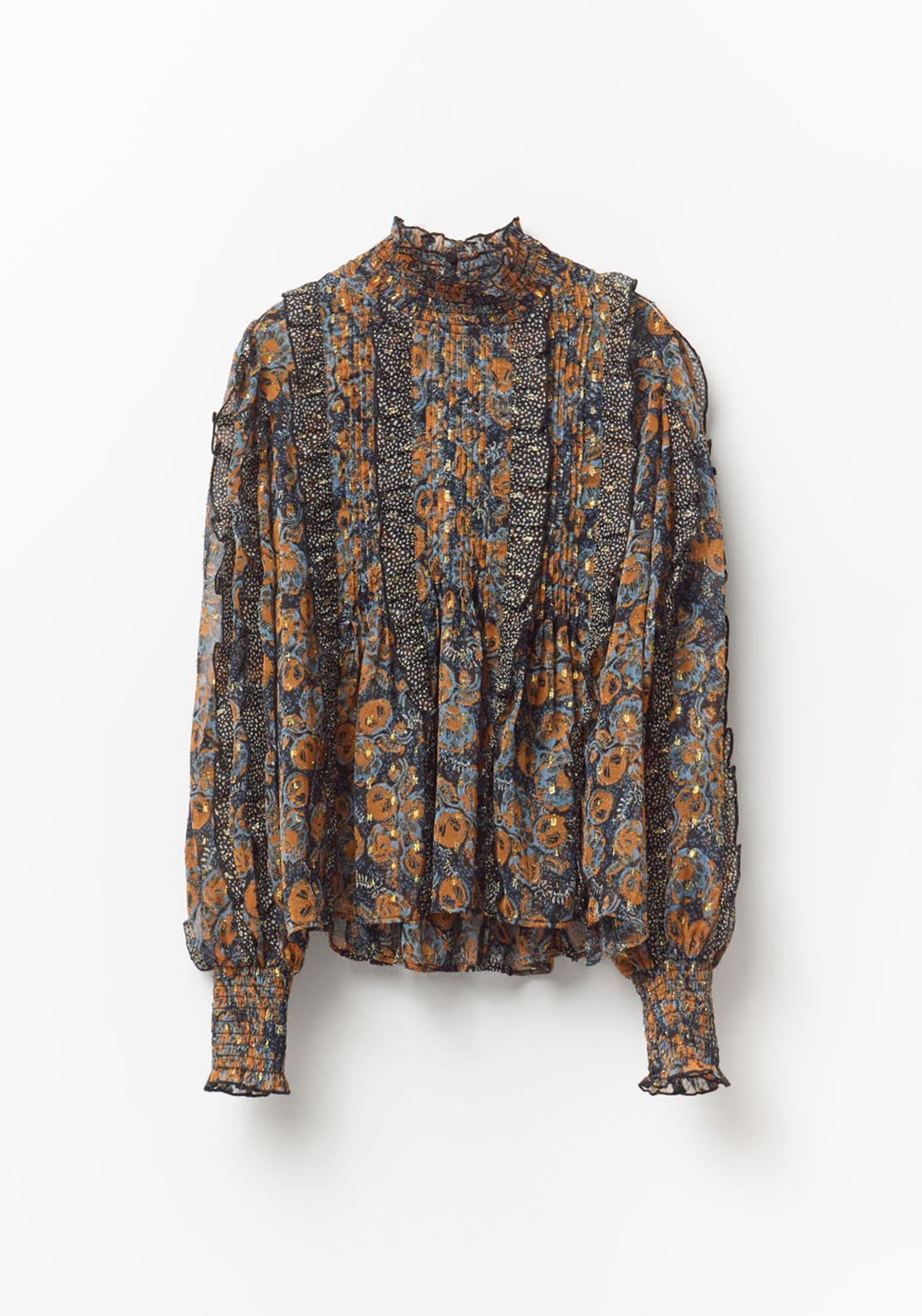 Printed Lurex Top - Black