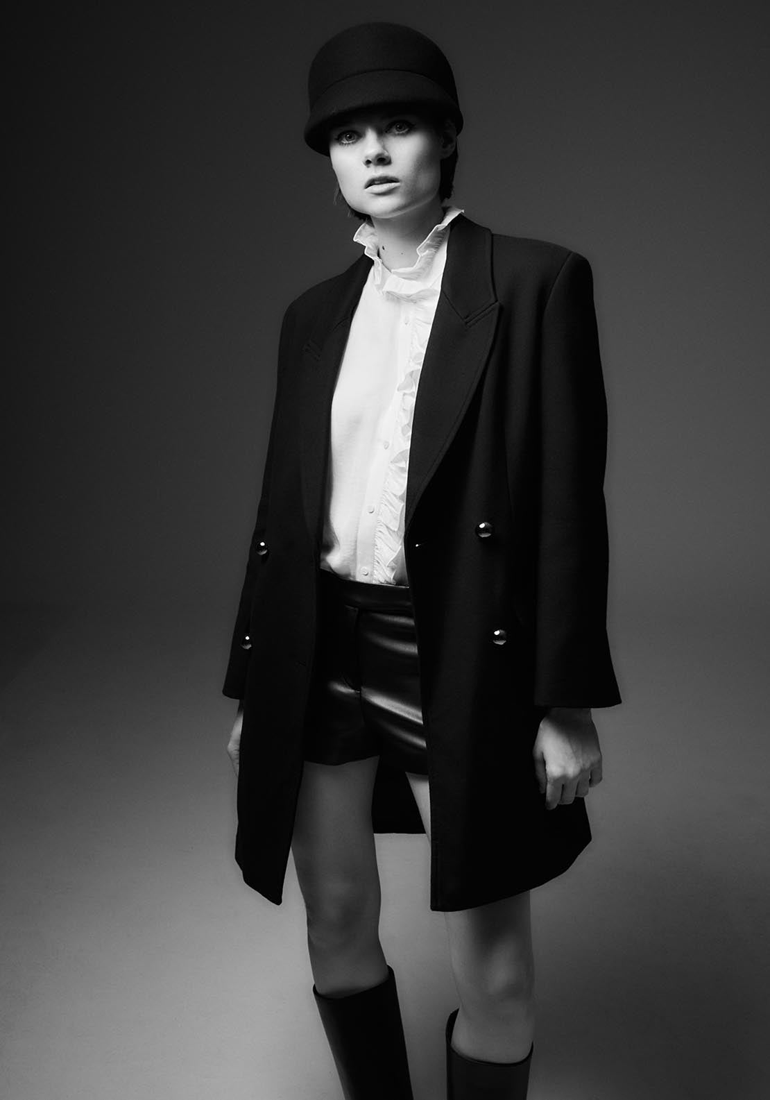 Sfera Buttons crossover coat - Black 2 Shaws Department Stores
