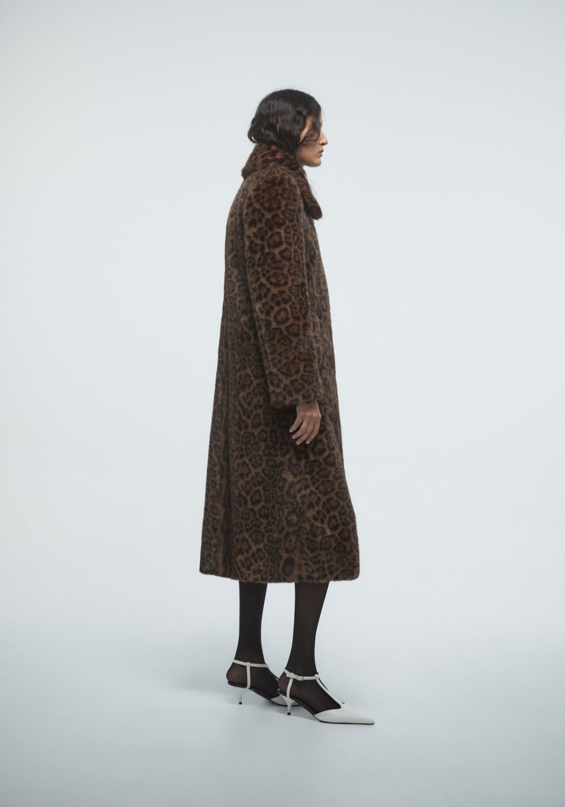 Leopard Print Coat - Brown