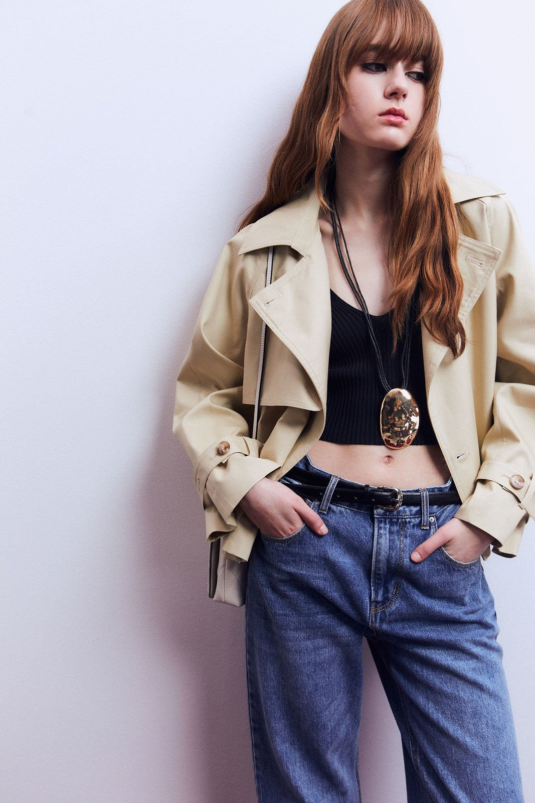 Sfera Short trench coat - Camel 2 Shaws Department Stores