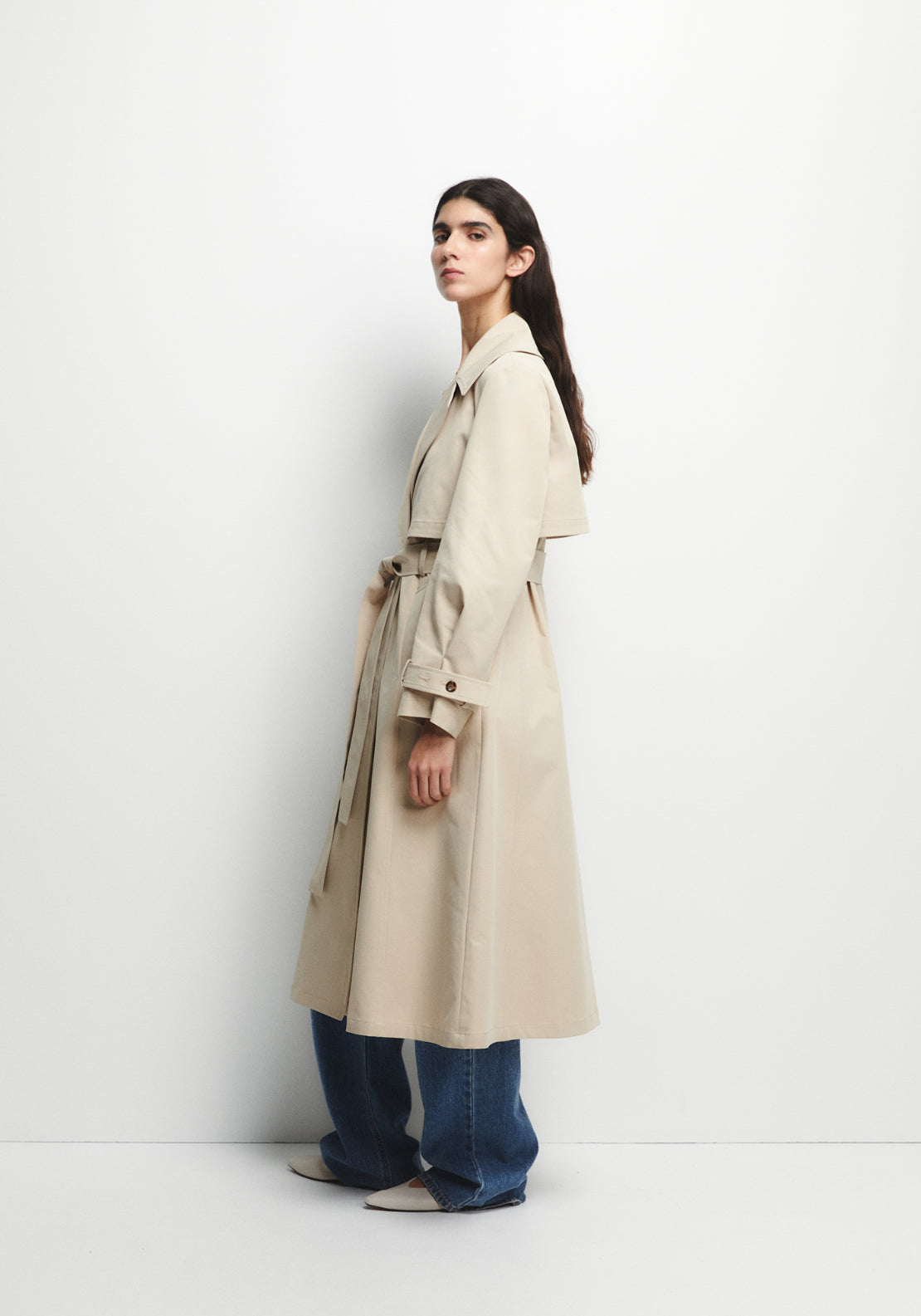 Belted Trench Coat - Brown