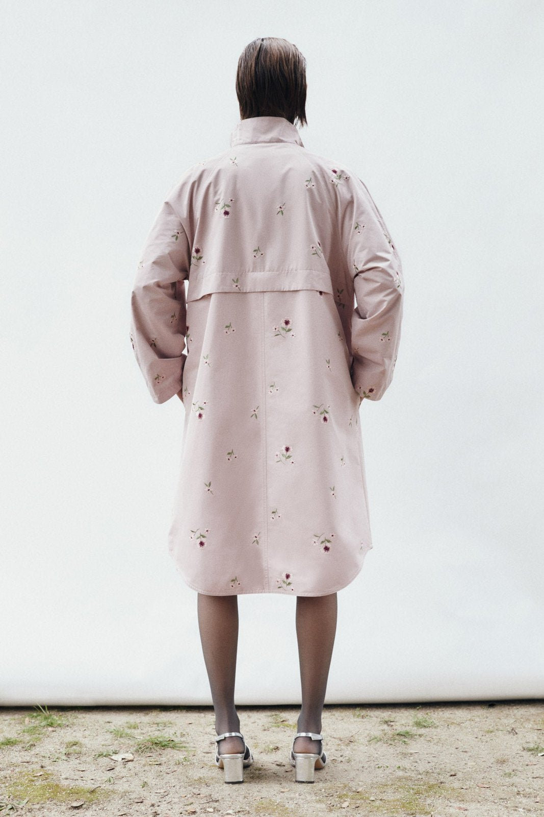 Sfera Embroidered flowers trench coat - Pink Pale 6 Shaws Department Stores