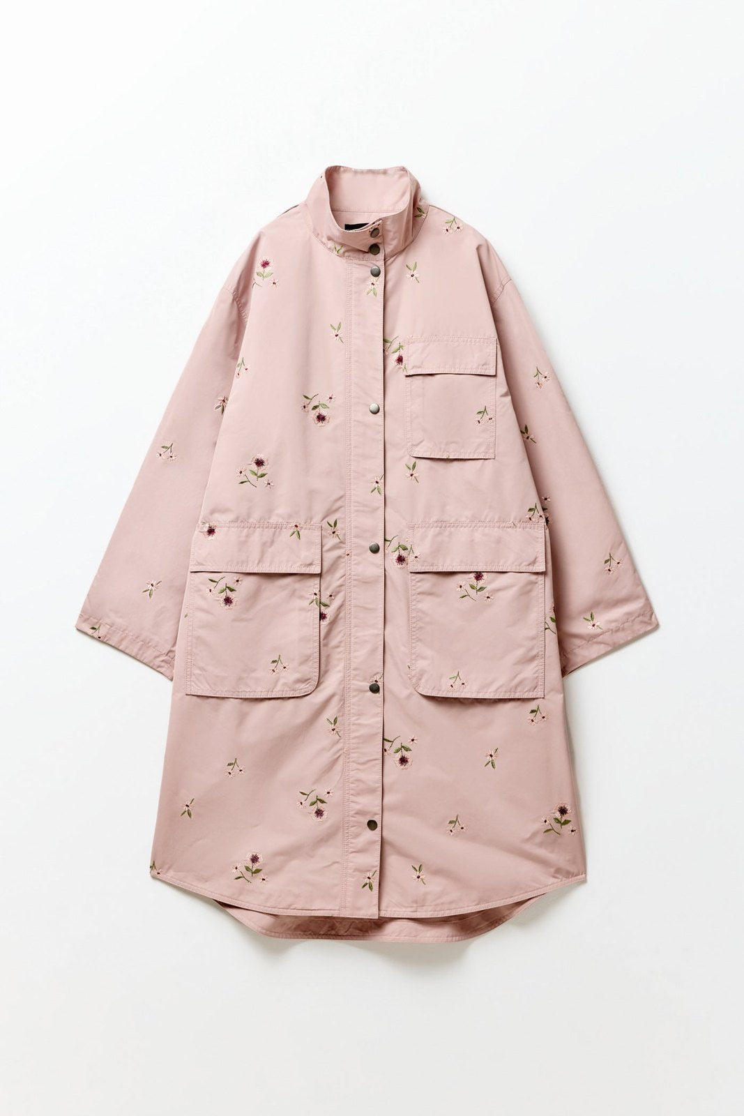 Sfera Embroidered flowers trench coat - Pink Pale 7 Shaws Department Stores