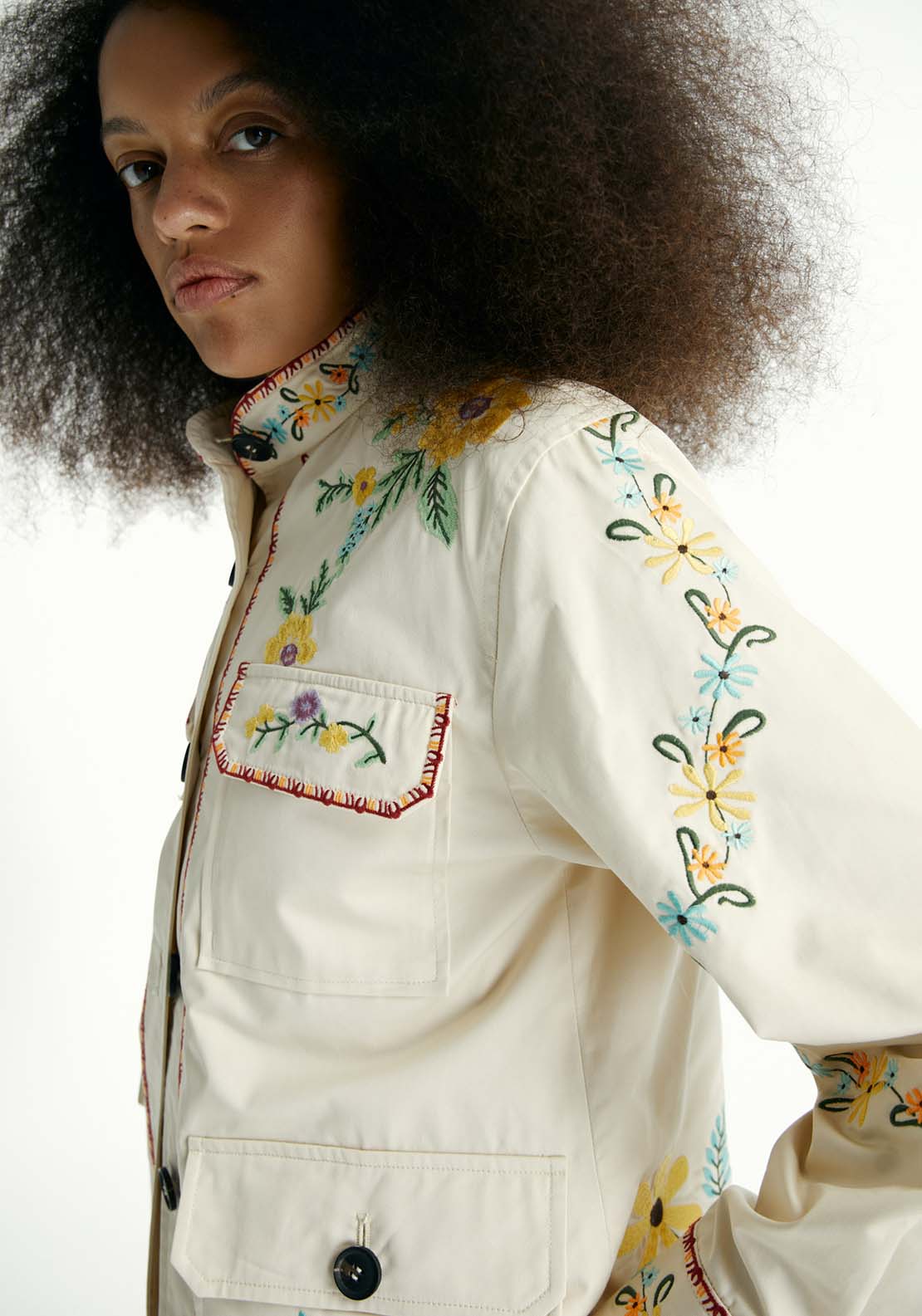 Sfera Embroidered Parka - Off White 4 Shaws Department Stores