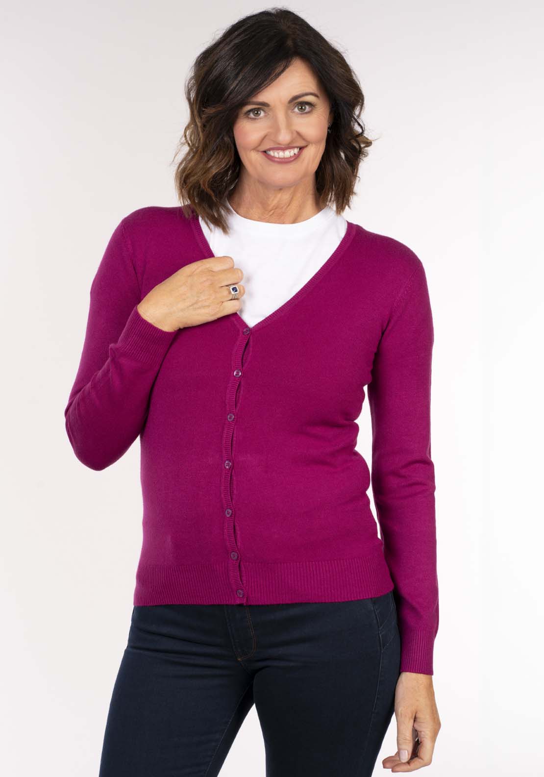 Tea Lane Basic Cardigan - Red 2 Shaws Department Stores