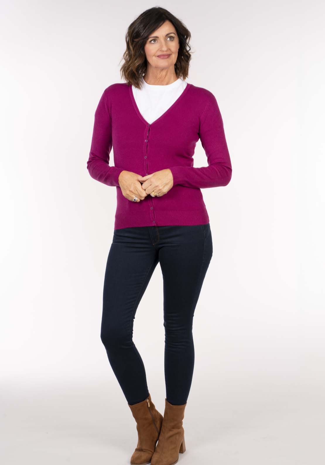 Tea Lane Basic Cardigan - Red 6 Shaws Department Stores