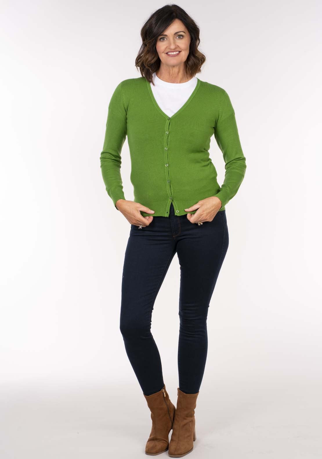 Tea Lane Basic Cardigan - Green 6 Shaws Department Stores