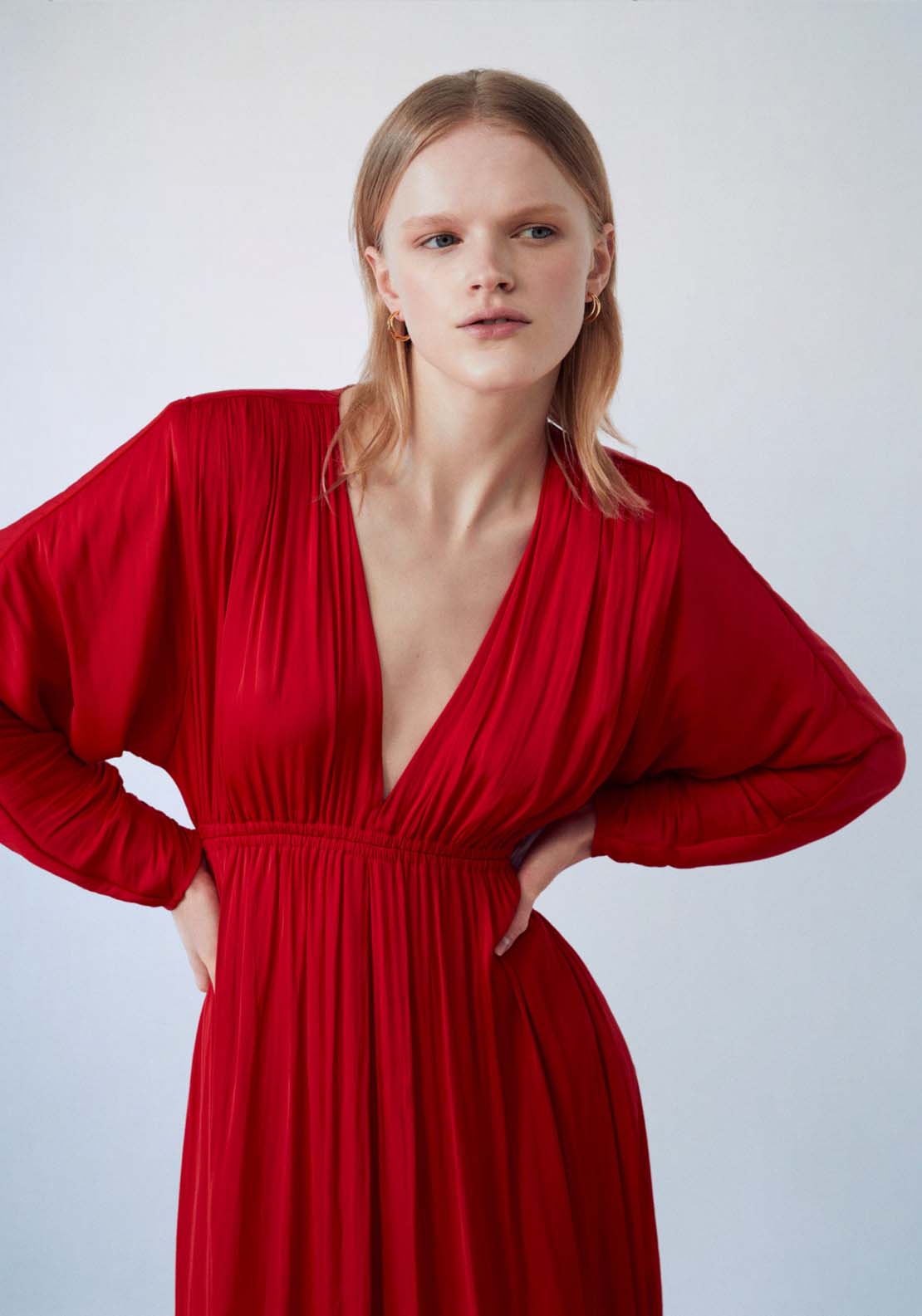 Sfera Midi dress with shoulder pads 4 Shaws Department Stores