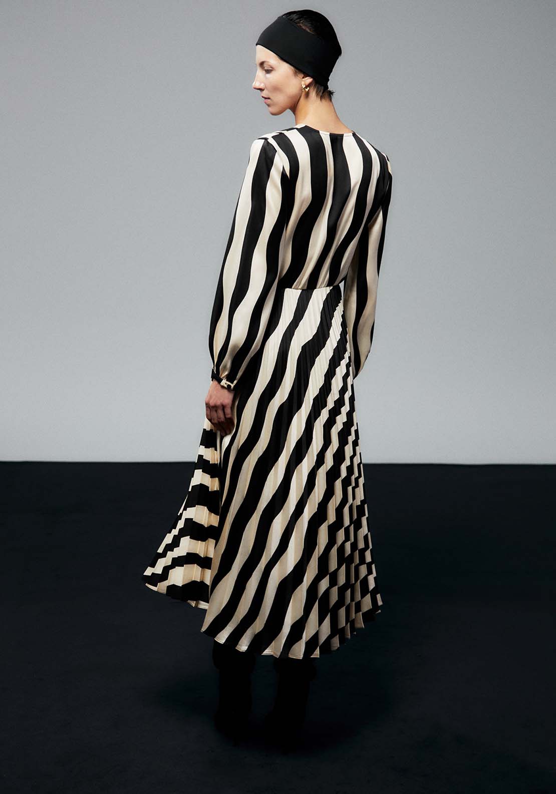 Sfera Striped Dress - Black And White 6 Shaws Department Stores