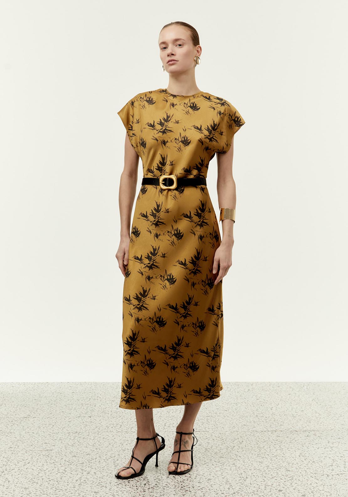 Sfera Flowers midi dress - Print Green 4 Shaws Department Stores