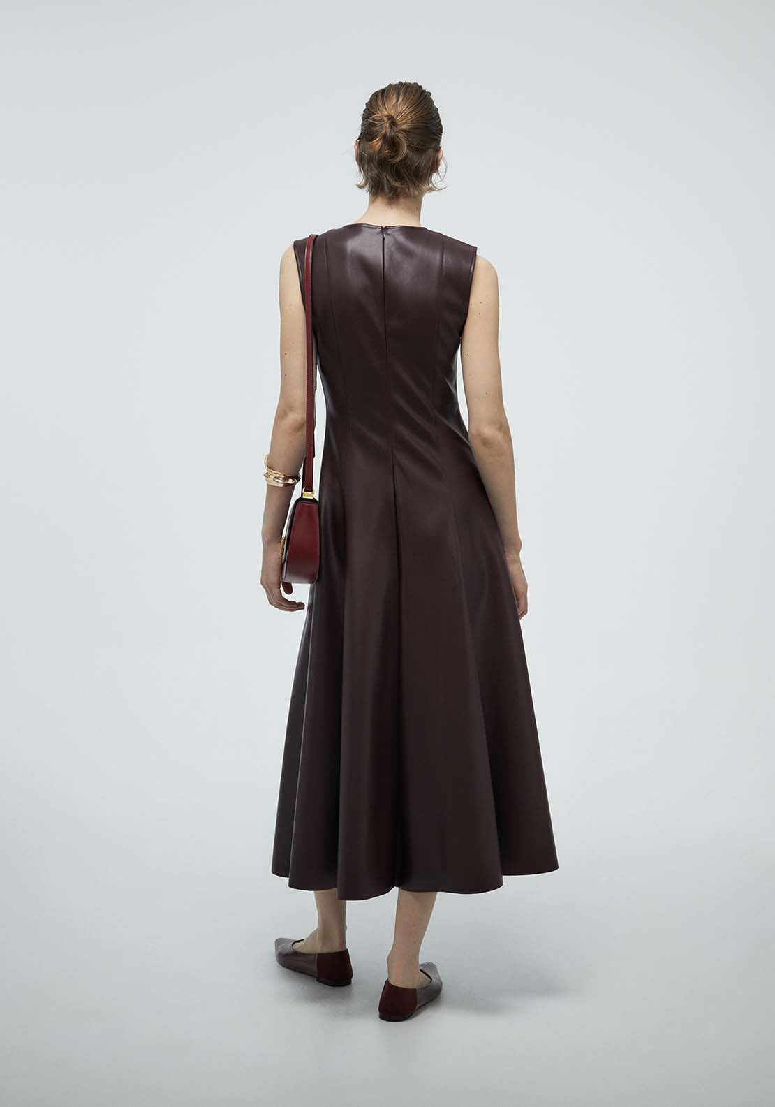 Faux Leather Dress - Red