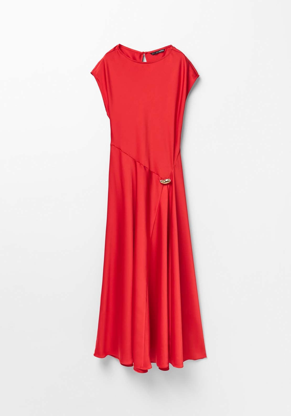 Metallic Adornment Dress - Red
