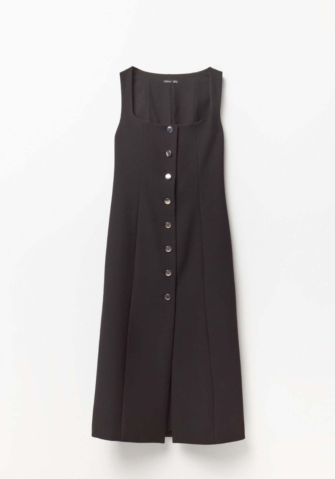 Buttons Midi Dress - Black