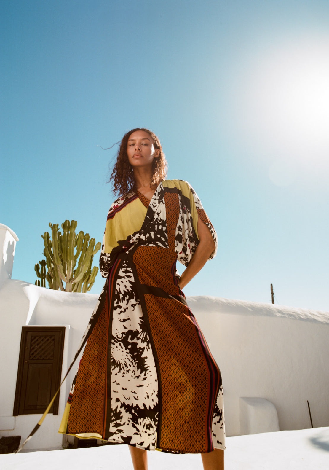 Printed Scarf Dress - Green
