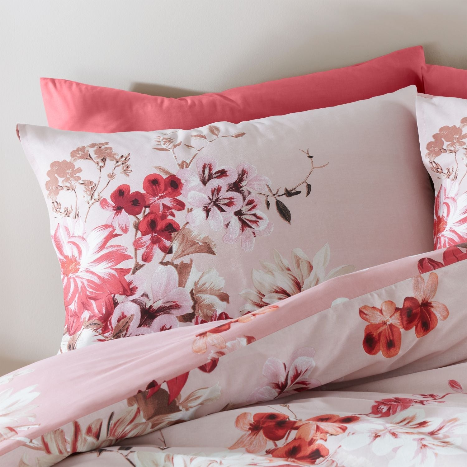 Bianca Briony Floral Garden Cotton Duvet Cover Set - Pink 3 Shaws Department Stores