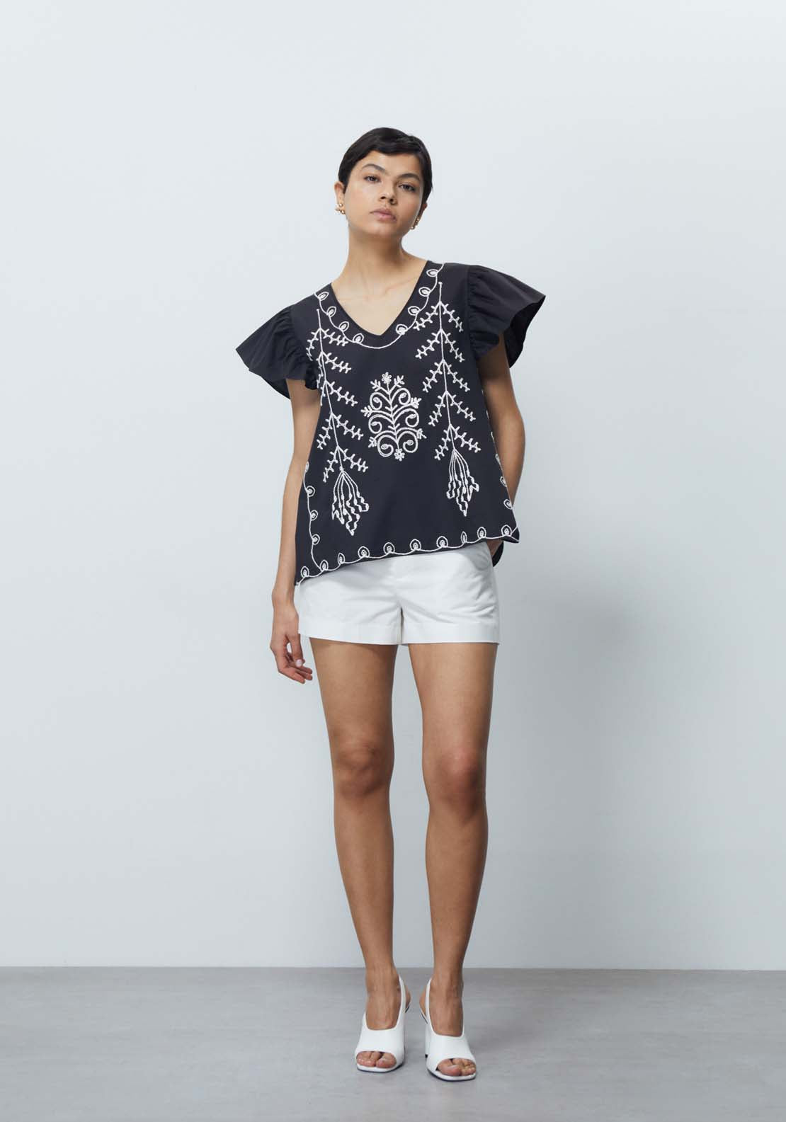 Sfera Short Sleeve Embroidered Top 2 Shaws Department Stores