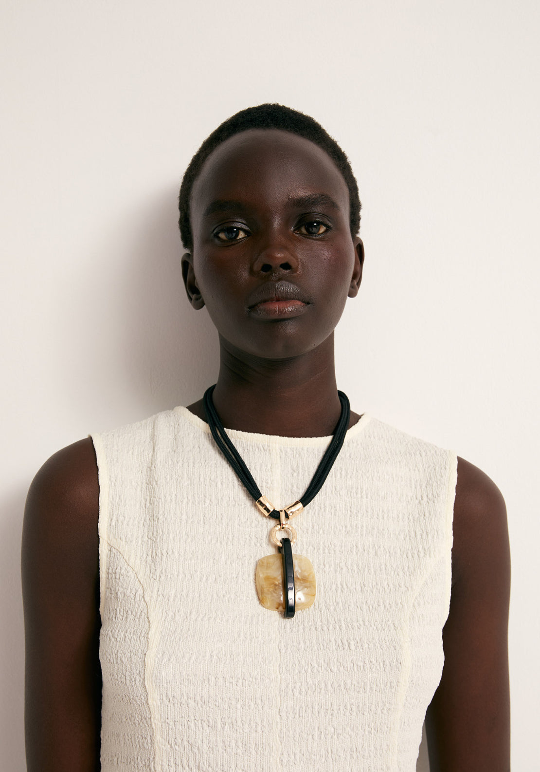Textured Peplum Top - Cream