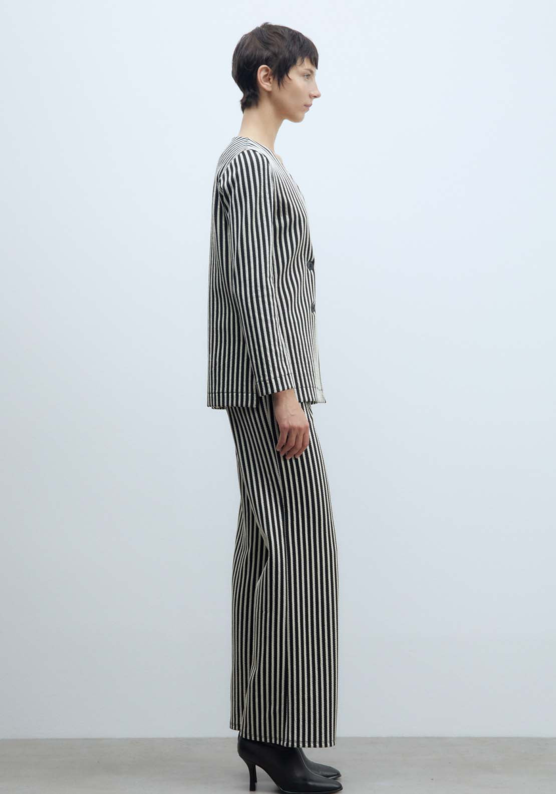 Sfera Striped Jacquard Trousers - Black 4 Shaws Department Stores