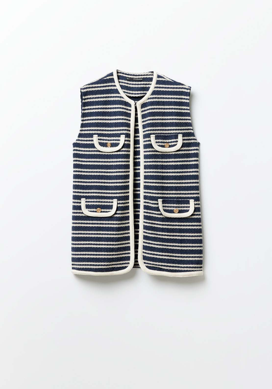 Sfera Textured Waistcoat - Navy 6 Shaws Department Stores