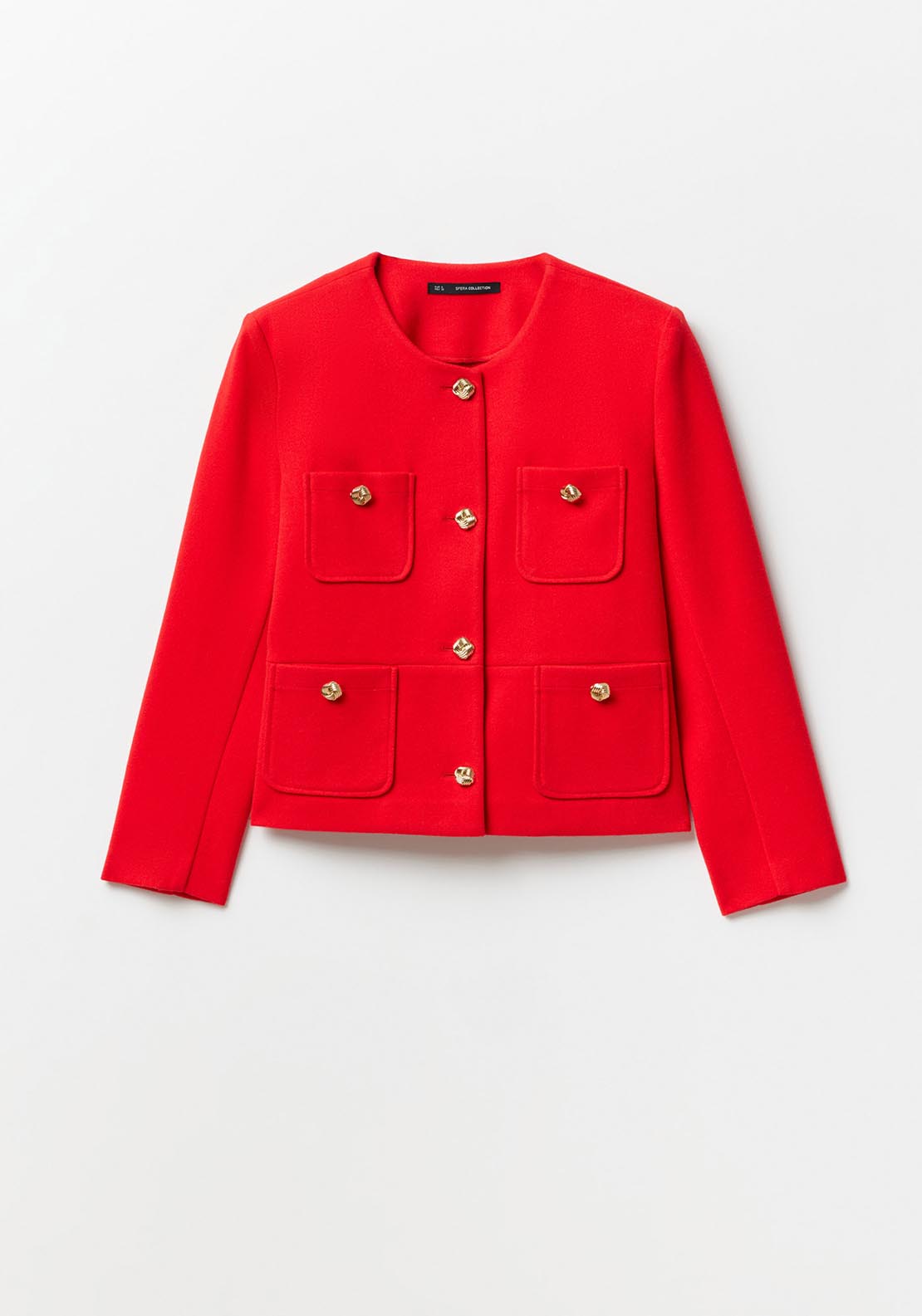 Sfera Buttons soft-touch jacket - Red 6 Shaws Department Stores
