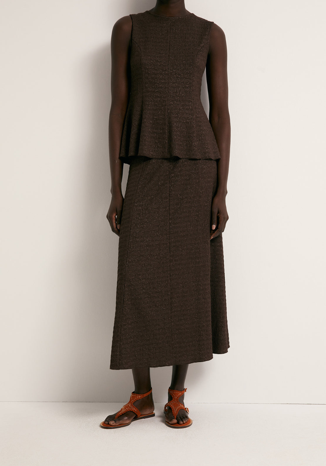 Structured Skirt - Brown