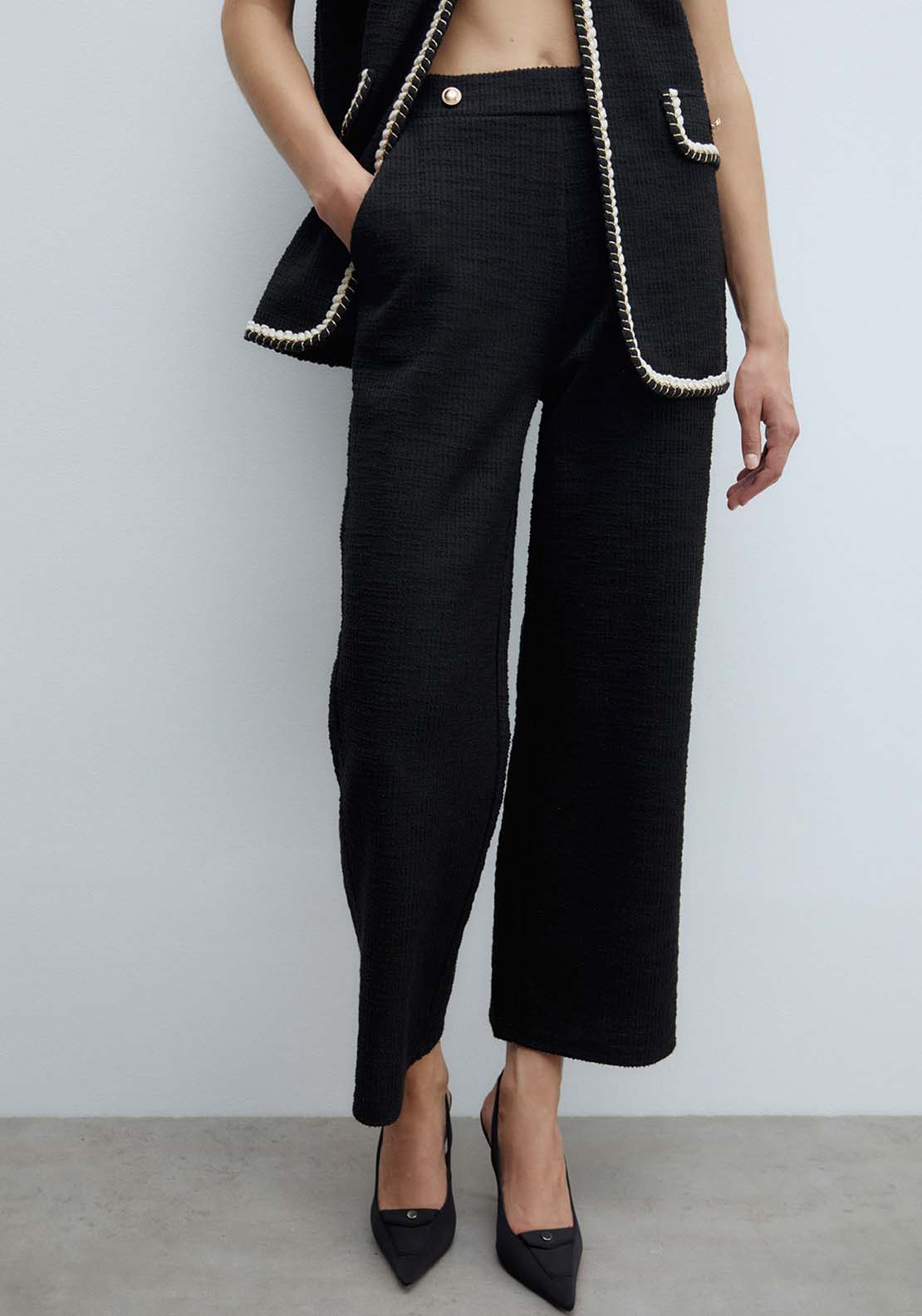 Sfera Textured Trousers - Black 1 Shaws Department Stores