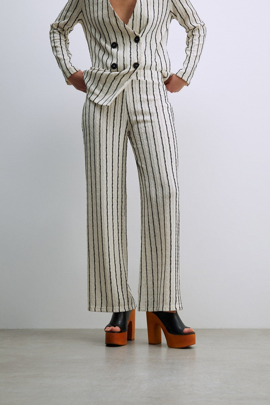 Sfera Structured trousers - Print Blanc 3 Shaws Department Stores