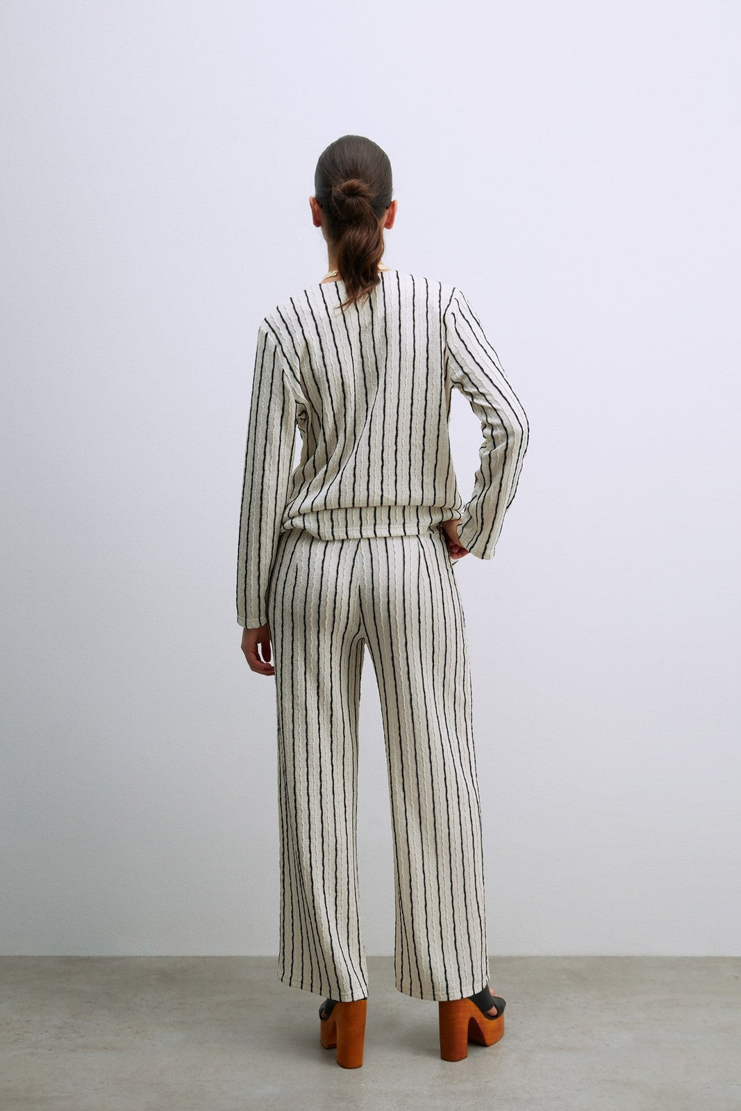 Sfera Structured trousers - Print Blanc 6 Shaws Department Stores