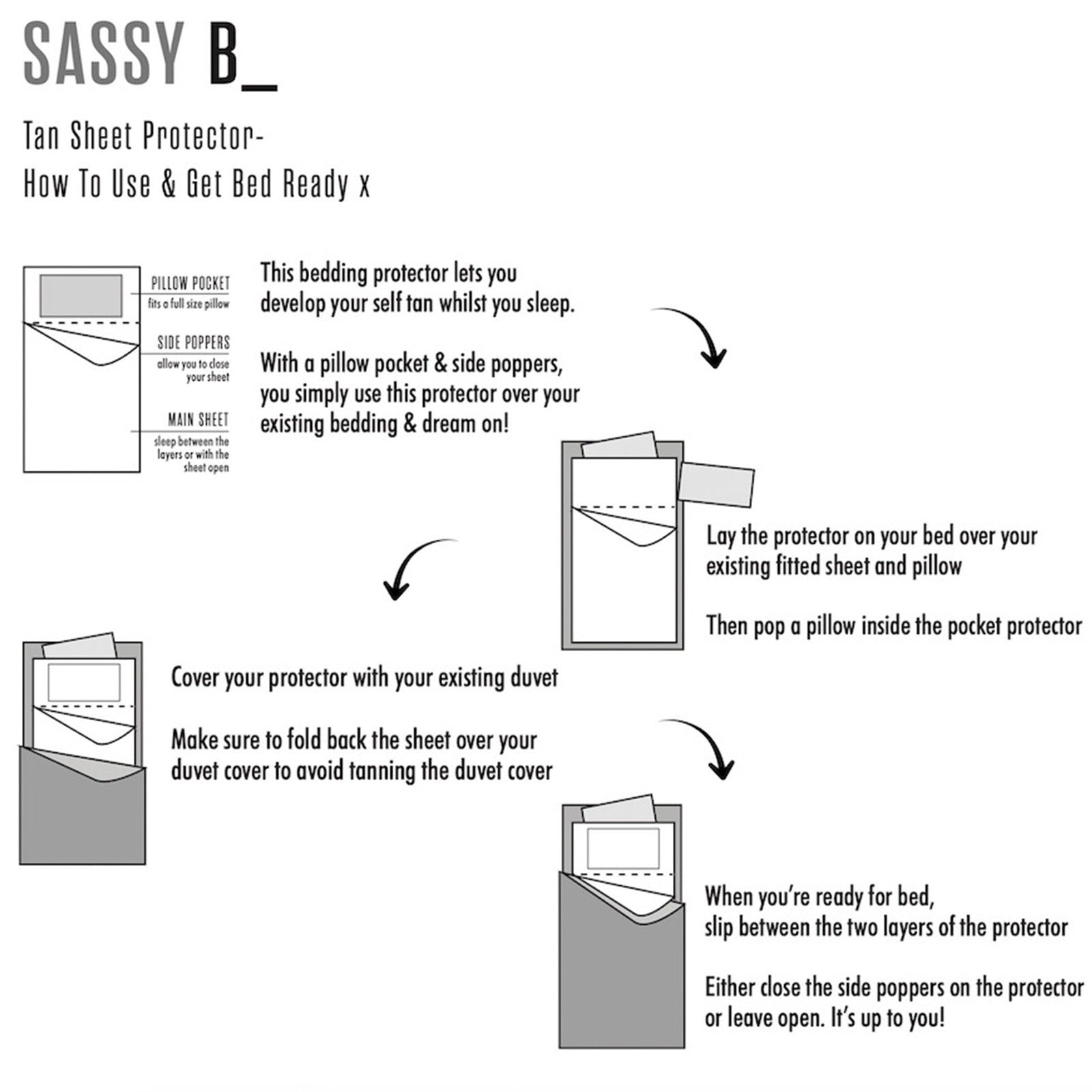 Sassy B Self Tan Sheet Protector 5 Shaws Department Stores