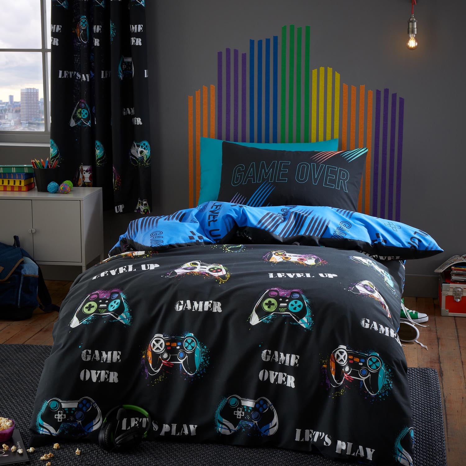 The Home Collection Kids Gamer Reversible Duvet Cover Set 1 Shaws Department Stores